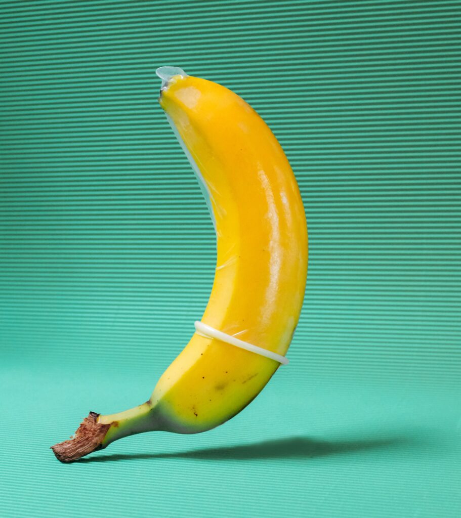 banana wearing a condom 