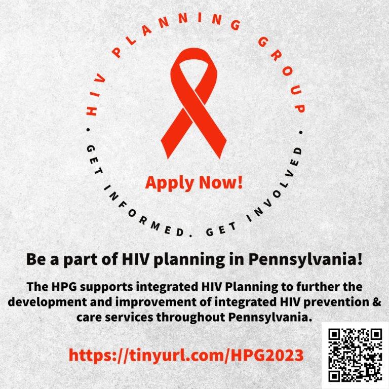 Open Recruitment Now for PA’s HIV Planning Group!