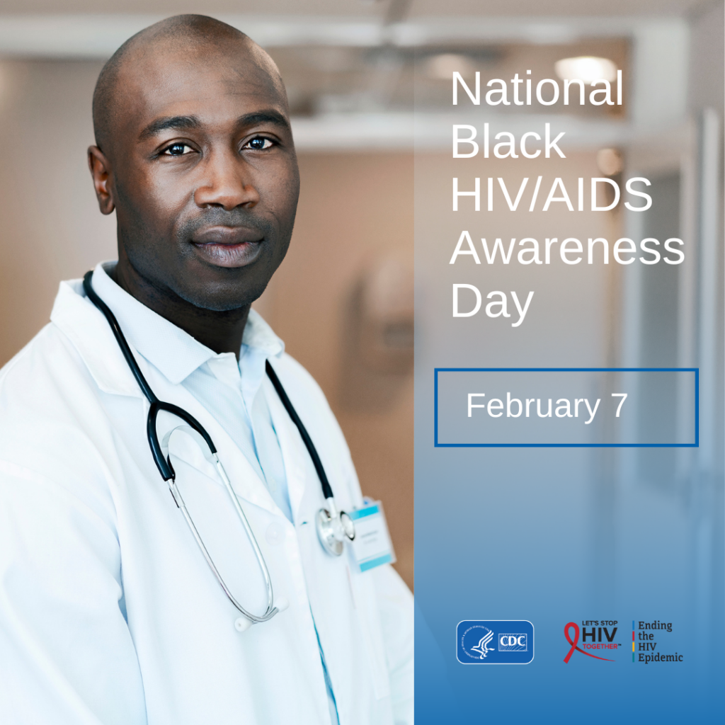 A doctor with test regarding National H I V AIDS awareness Day  on February 7th 